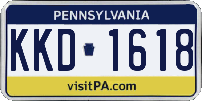 PA license plate KKD1618