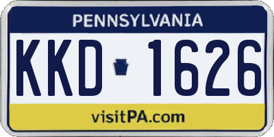 PA license plate KKD1626