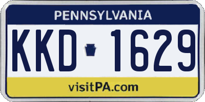 PA license plate KKD1629
