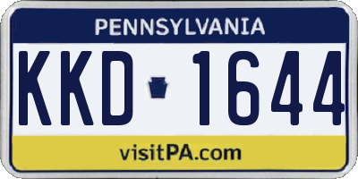 PA license plate KKD1644