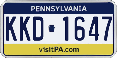 PA license plate KKD1647