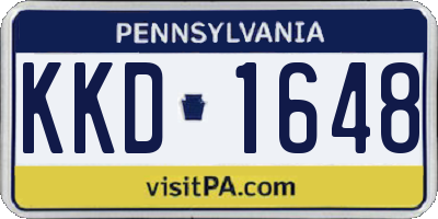 PA license plate KKD1648