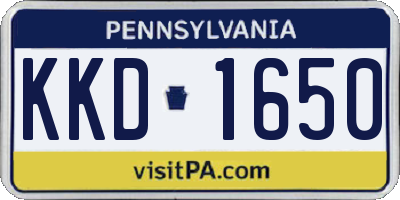 PA license plate KKD1650