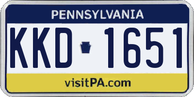 PA license plate KKD1651