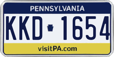 PA license plate KKD1654