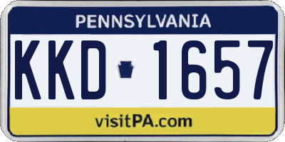 PA license plate KKD1657