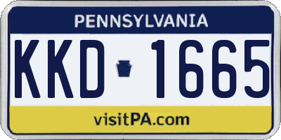 PA license plate KKD1665