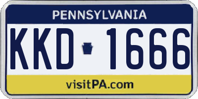 PA license plate KKD1666