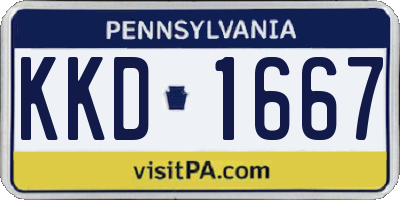 PA license plate KKD1667