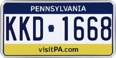 PA license plate KKD1668