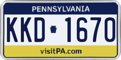PA license plate KKD1670