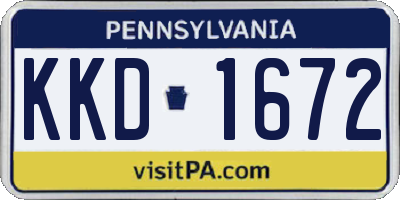 PA license plate KKD1672