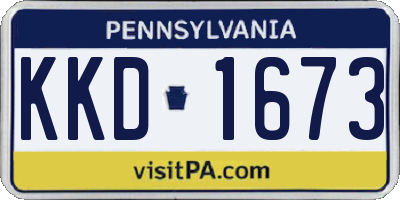 PA license plate KKD1673