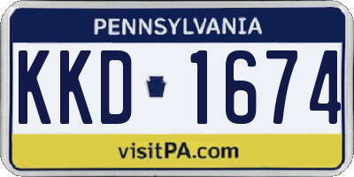 PA license plate KKD1674