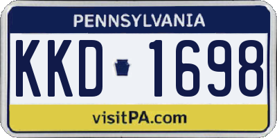 PA license plate KKD1698