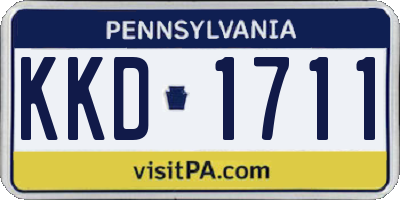 PA license plate KKD1711