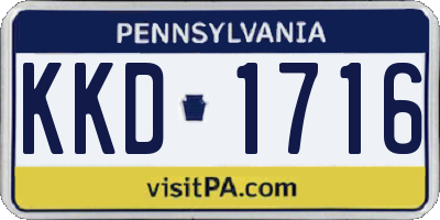 PA license plate KKD1716
