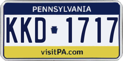 PA license plate KKD1717