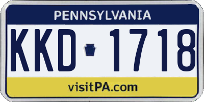 PA license plate KKD1718