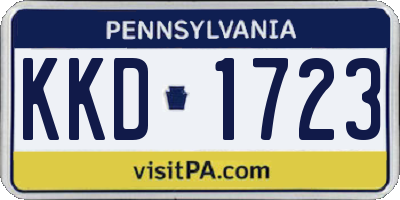 PA license plate KKD1723