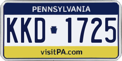 PA license plate KKD1725