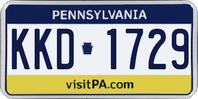 PA license plate KKD1729