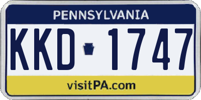PA license plate KKD1747