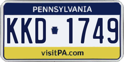 PA license plate KKD1749