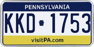 PA license plate KKD1753