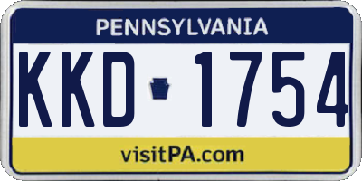 PA license plate KKD1754