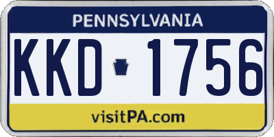 PA license plate KKD1756