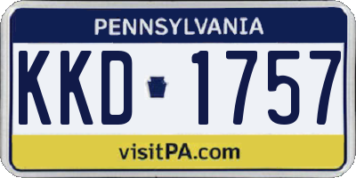 PA license plate KKD1757