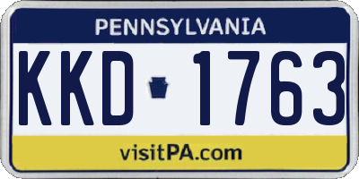 PA license plate KKD1763