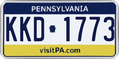 PA license plate KKD1773