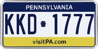 PA license plate KKD1777