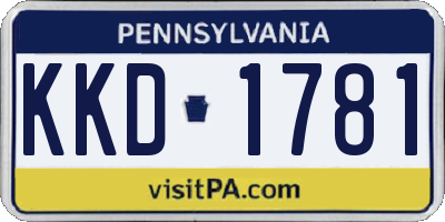 PA license plate KKD1781