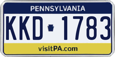 PA license plate KKD1783