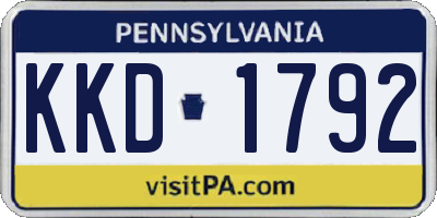 PA license plate KKD1792