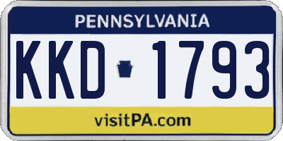 PA license plate KKD1793