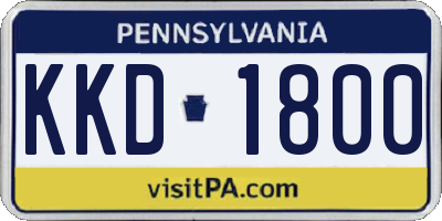 PA license plate KKD1800