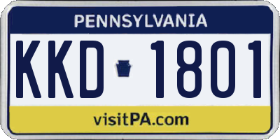 PA license plate KKD1801