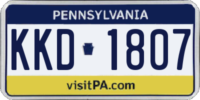 PA license plate KKD1807