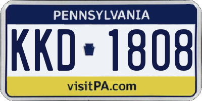 PA license plate KKD1808