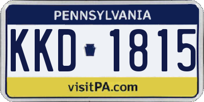 PA license plate KKD1815