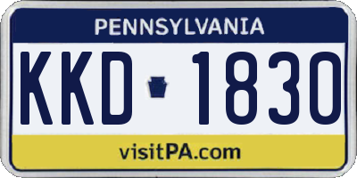 PA license plate KKD1830