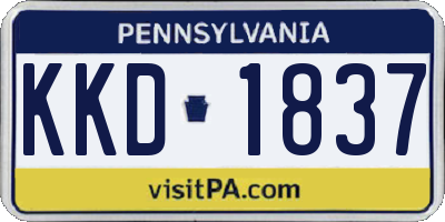 PA license plate KKD1837