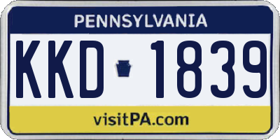 PA license plate KKD1839