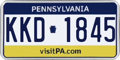 PA license plate KKD1845