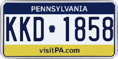 PA license plate KKD1858