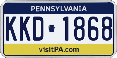 PA license plate KKD1868